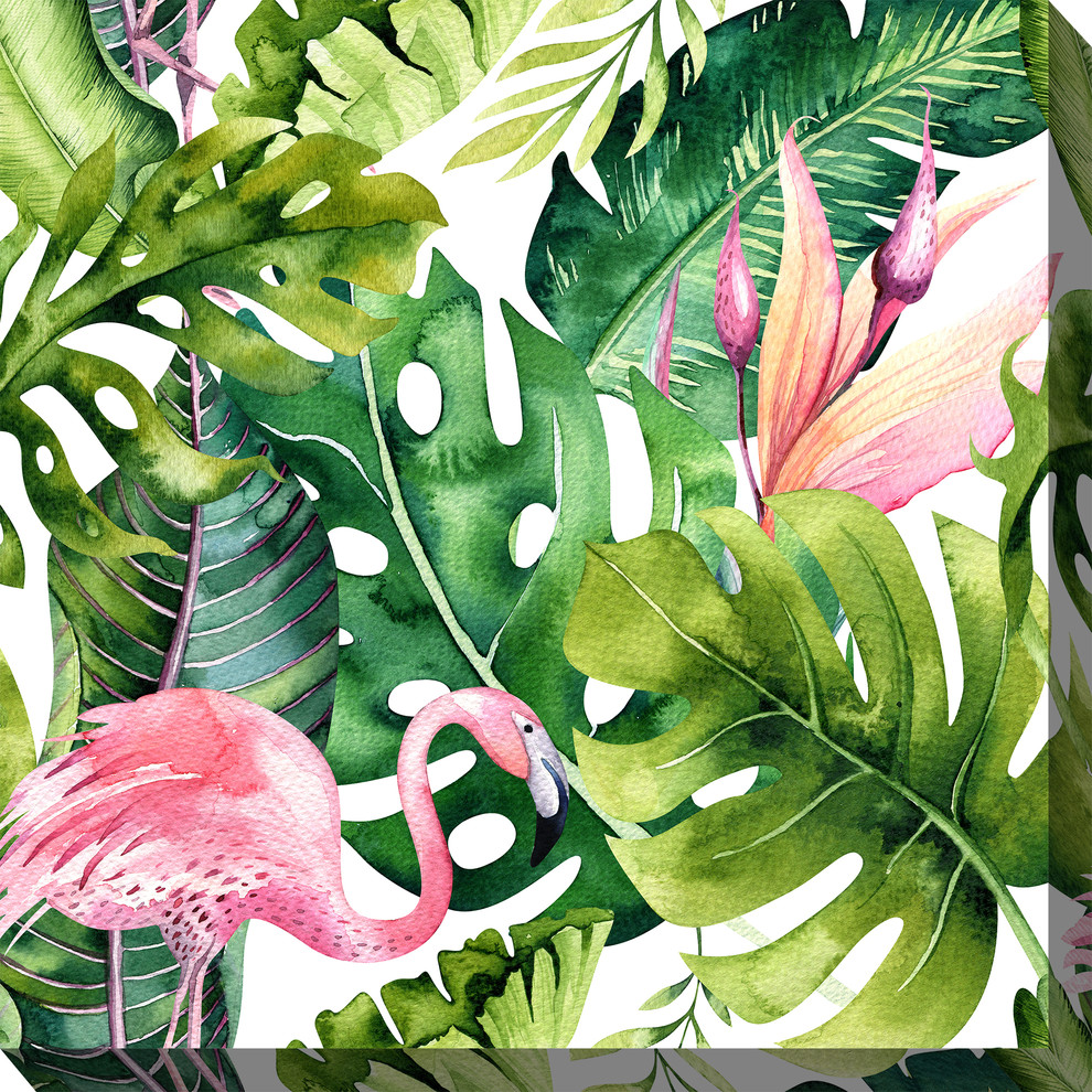 Palm Flamingo Tropical Outdoor Wall Art by WEST OF THE WIND Houzz