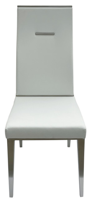 Dining Chair With Stainless Steel Base, Set of 4, White