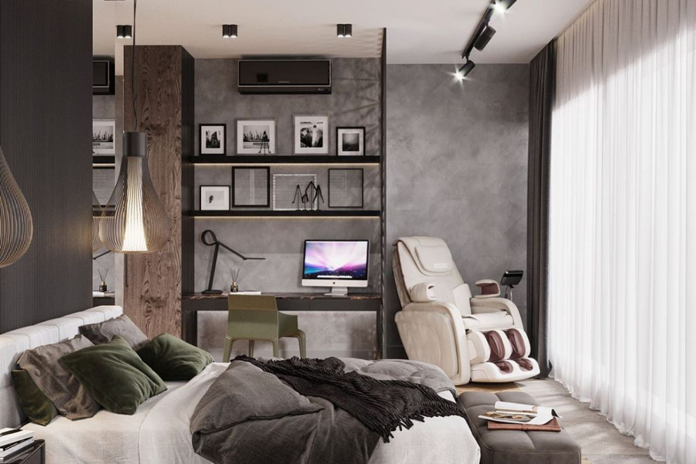 Дизайн-проект спальни в современном стиле в ЖК ‘Небесный’