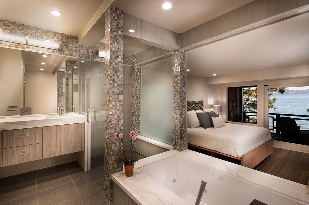 Design ideas for a contemporary master bathroom in Other.