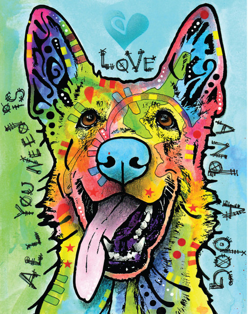 German Shepherd Pop Art Decal Love And A Dog By Dean Russo German Shepherd Pop Art Decal Love And A Dog By Dean Russo S