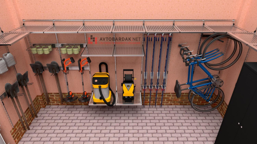 Проект №40: гараж для машины и квадроцикла+ шины, спортивный и садовый инвентарь