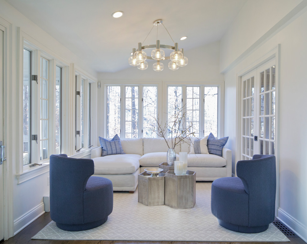 Example of a transitional sunroom design in New York