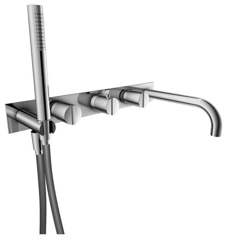 Wall Mount Tub Filler With Hand Shower - Contemporary - Tub And Shower ...