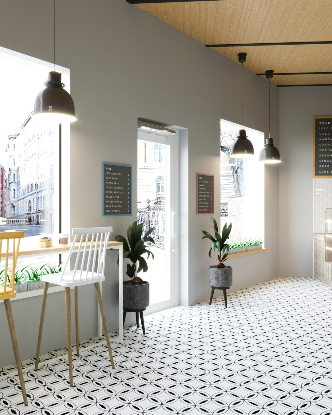 Кофейня Плюшки-Подружки в помещении нестандартной формы