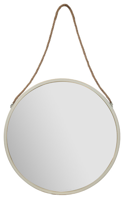Home 30 Distressed White Metal Framed Round Wall Mirror Hallway Distressed White Metal Framed Round