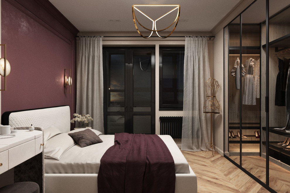 Визуализации спальной и ванной комнат.