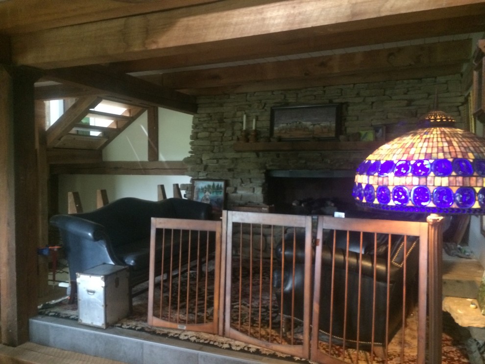Example of a mountain style home design design in Indianapolis