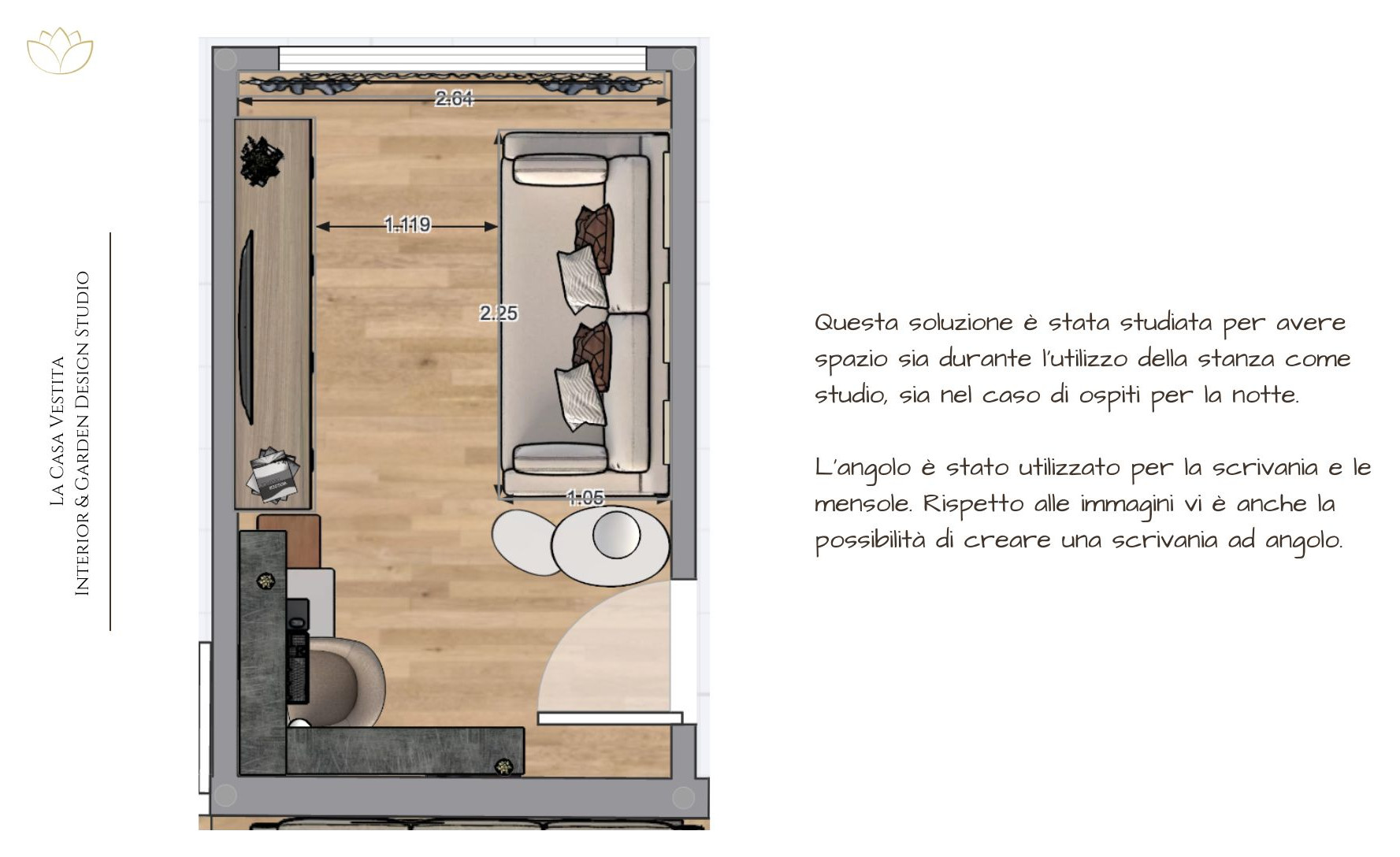Studio e stanza per gli ospiti