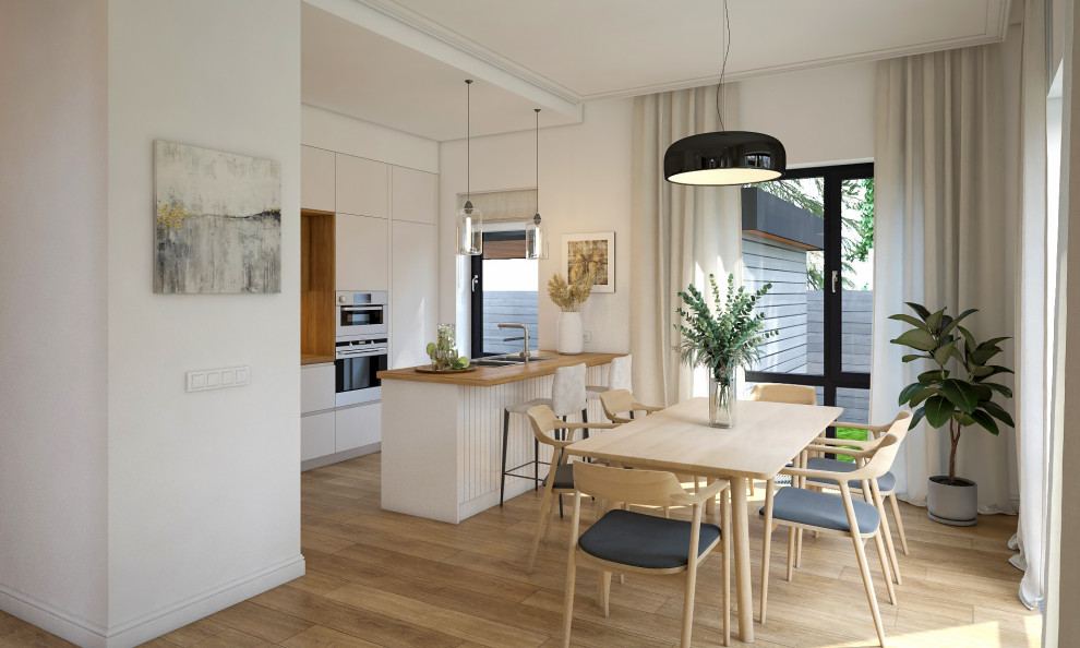 Гостиная и кухня современный минимализм