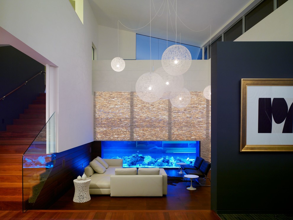 Design ideas for a contemporary open concept living room in Toronto with no tv.
