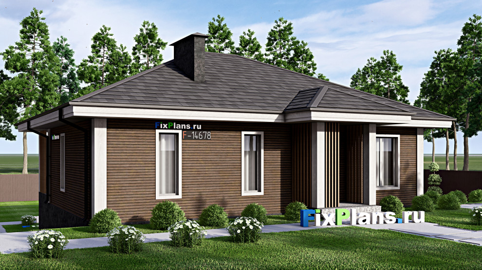 Проект одноэтажного дома 13х13м S118м2 F-14678