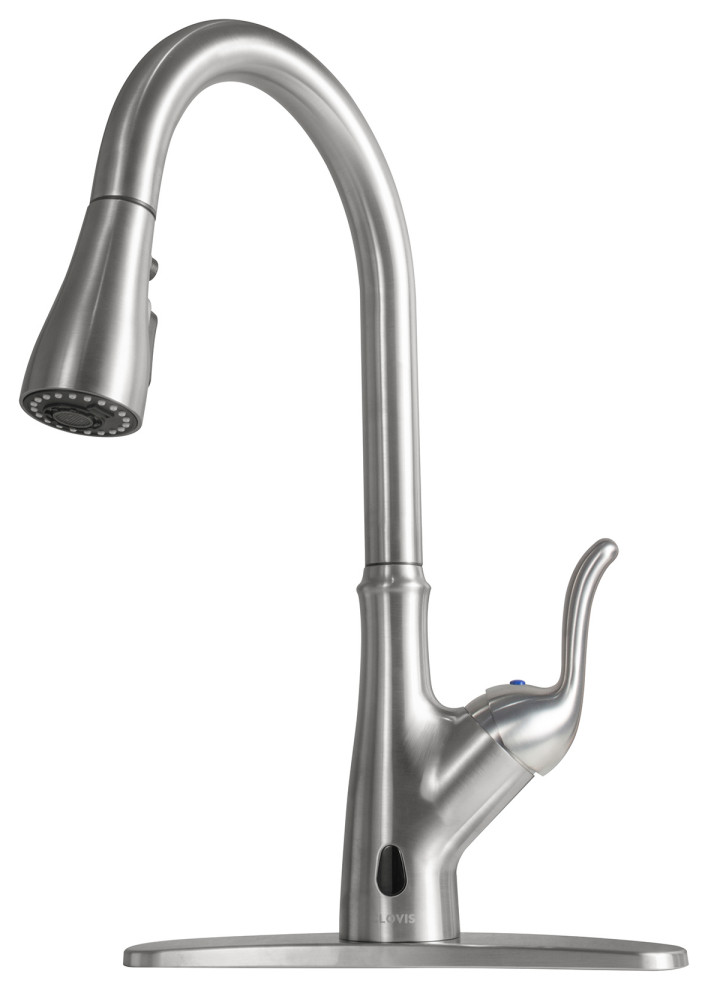 CLOVIS Touchless PullDown Single Handle Kitchen Faucet, Matte Black