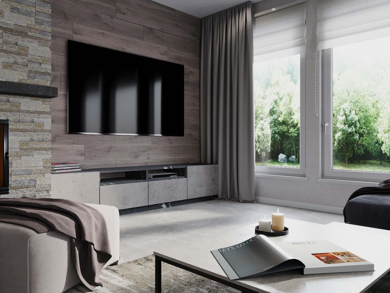 Кухня-гостиная в загородном доме в п. Волочаевка