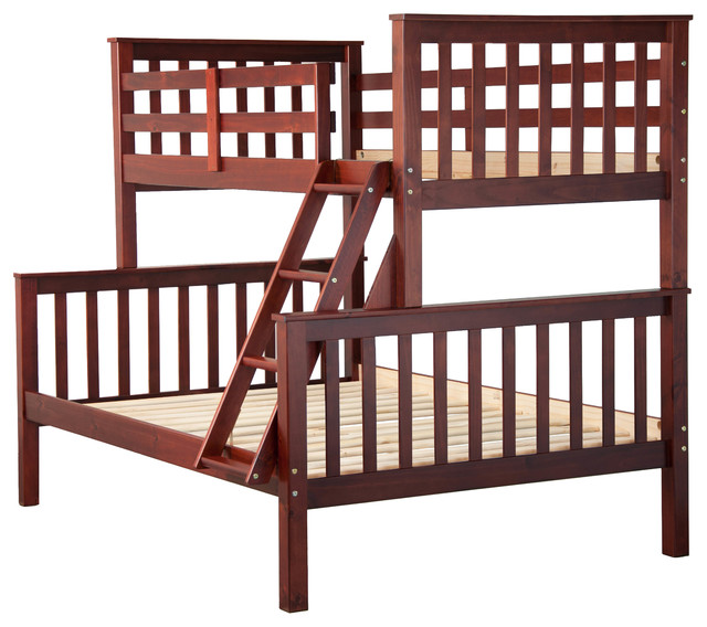 100 Solid Wood Mission Twin Over Full Bunk Bed By Palace Imports Gany