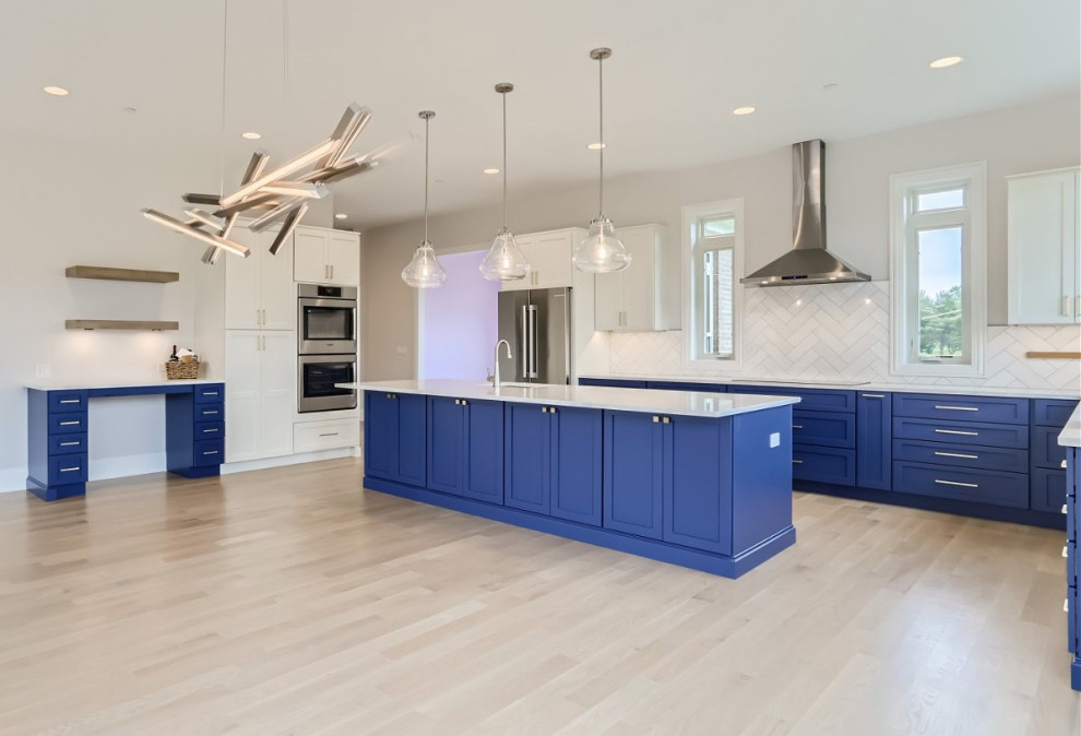 Example of a transitional kitchen design in Chicago
