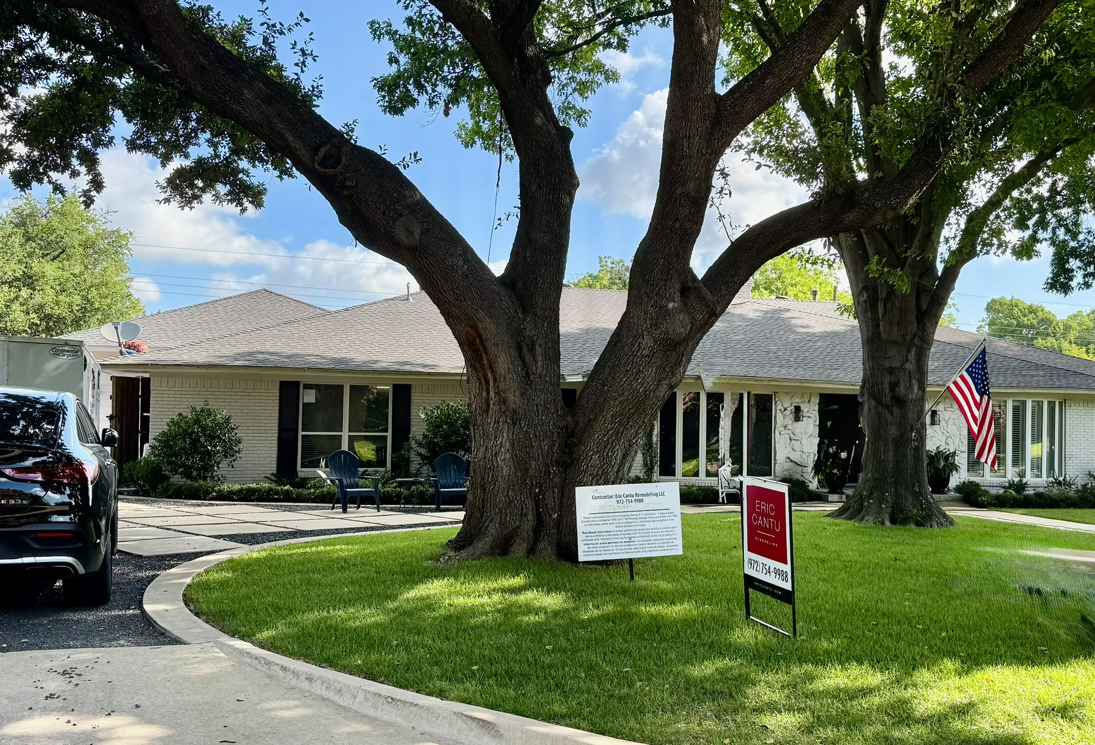 75244 - Preston Hollow - Garage Conversion, Garage Addition - BEFORE and AFTER
