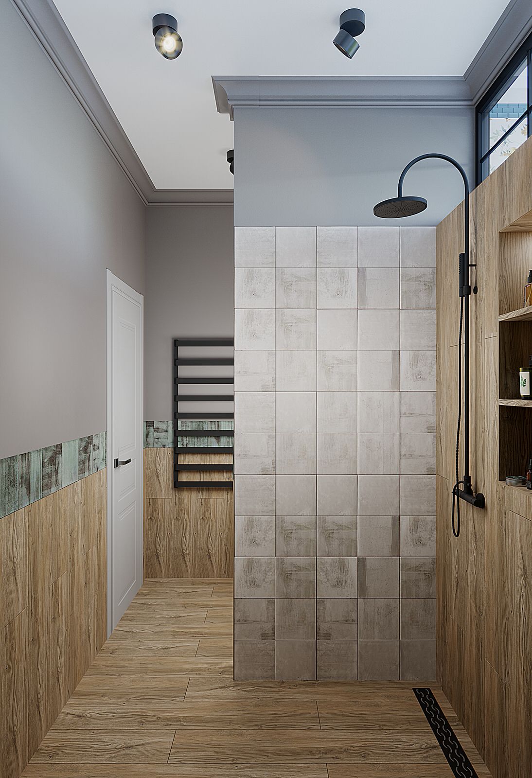 Мужской санузел с душевой