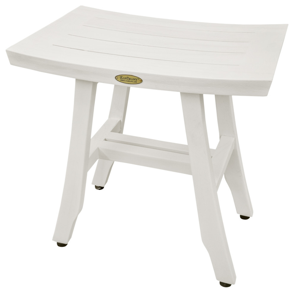 CoastalVogue Satori 18" Eastern Style Teak Shower Bench Stool