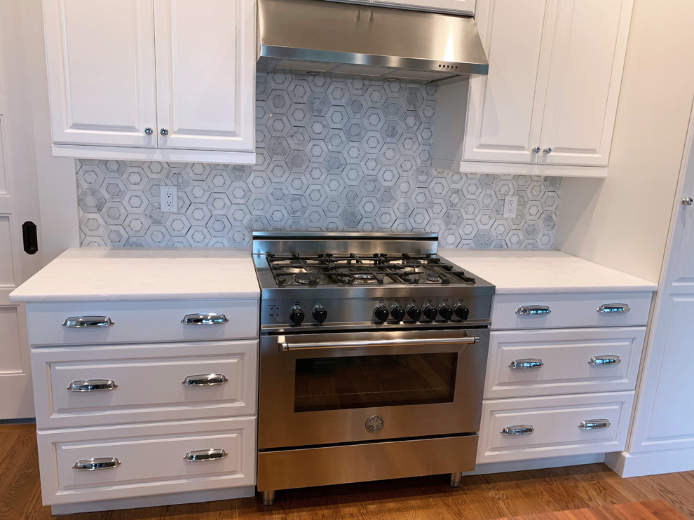 Opal white honed marble