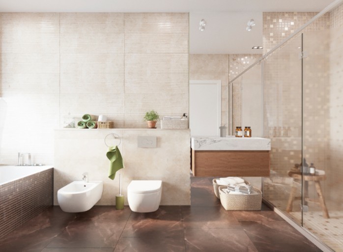 Современный интерьер загородного дома - санузел