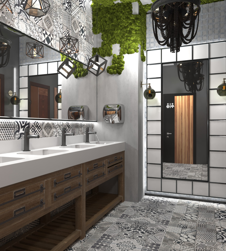 Дизайн-проект санузла в проекте ресторана для Harley Davidson Самара