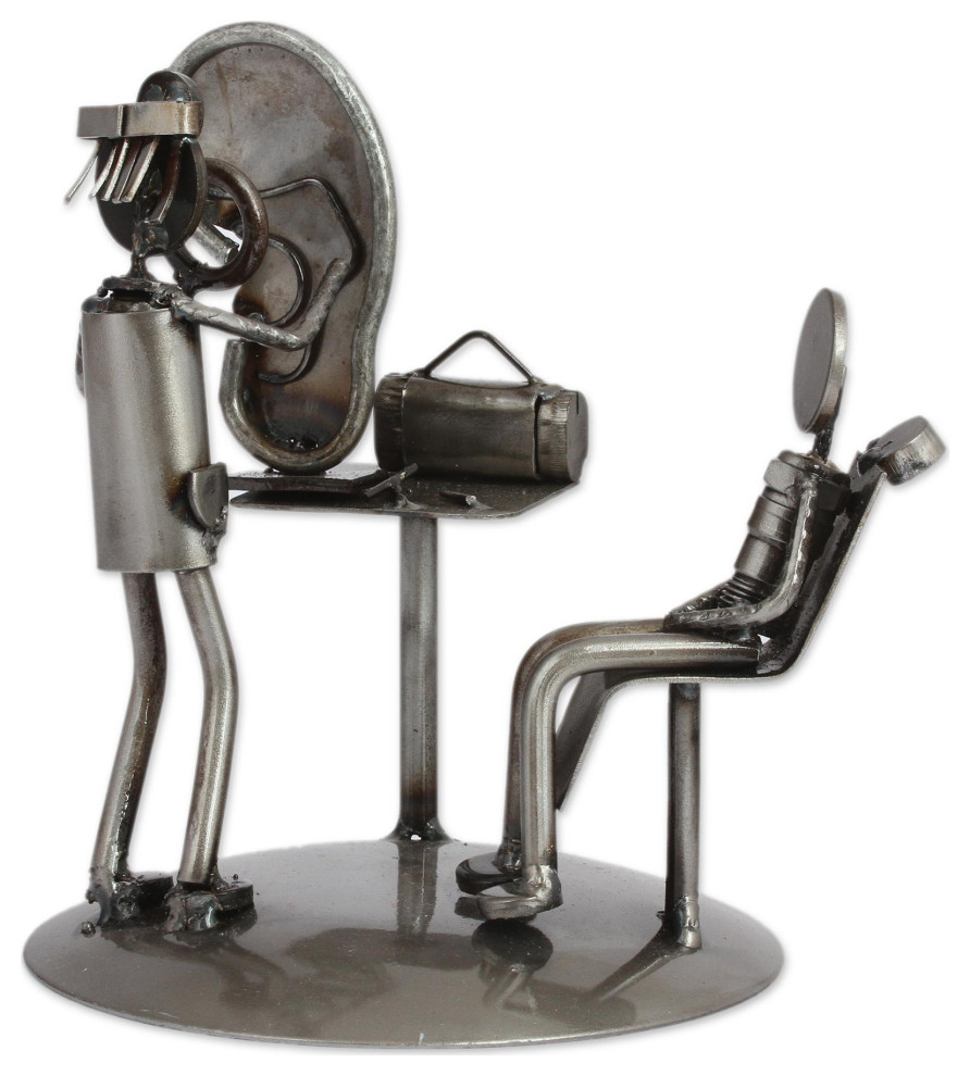 Handmade Doctors Office Upcycled Metal Auto Part Sculpture
