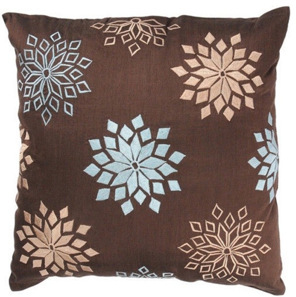 Rizzy Home - Brown and Aqua Decorative Accent Pillows (Set of 2) - T02829