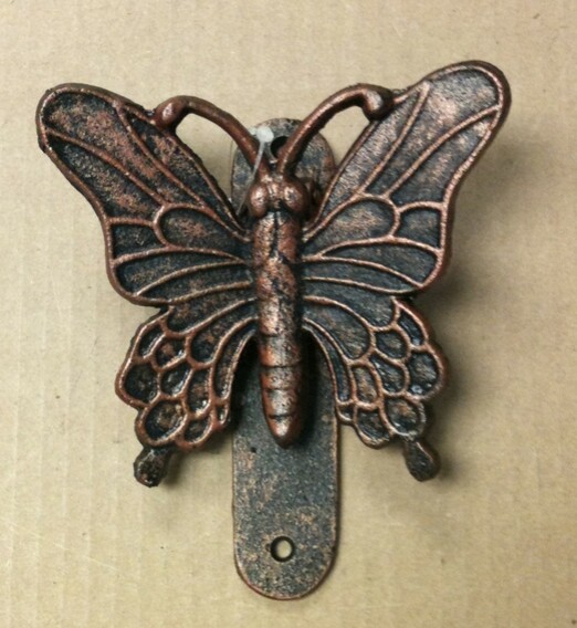 Cast iron antique rust butterfly door knocker