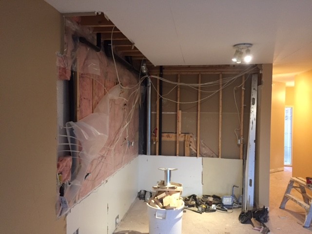 Main floor - load bearing wall removal - open concept - double sized kitchen