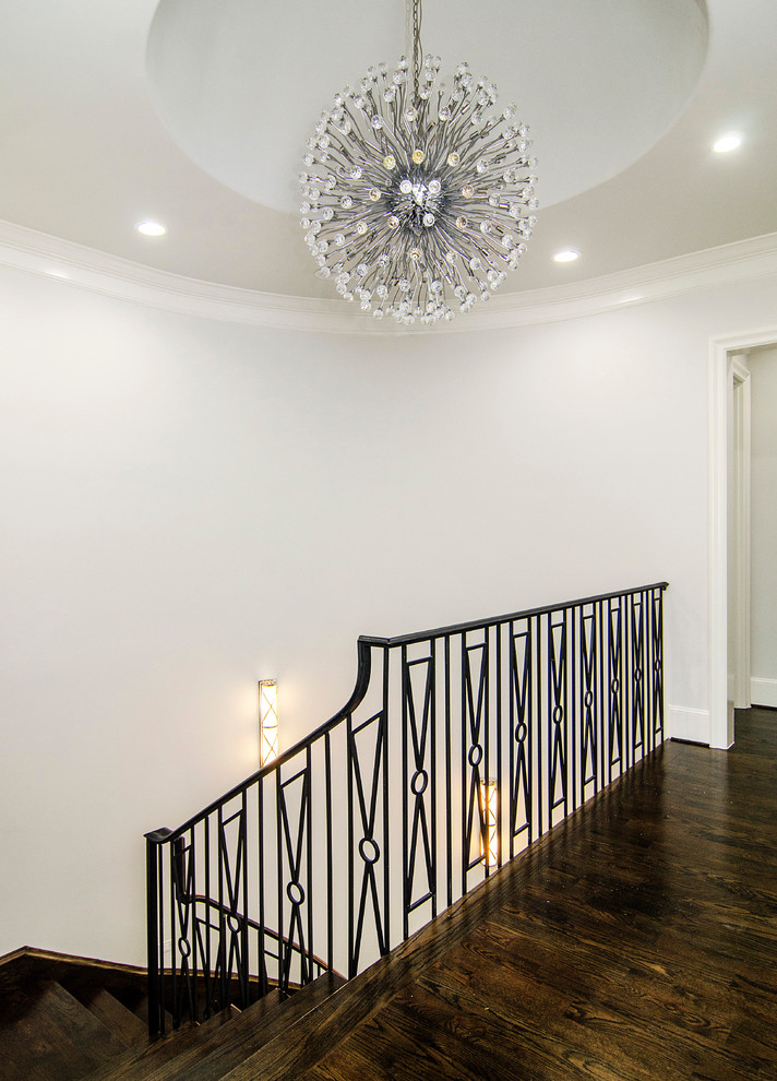 Inspiration for a transitional staircase remodel in Dallas
