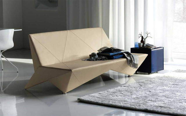 Origami Modern Leather Sofa-Bed By Cattelan Italia
