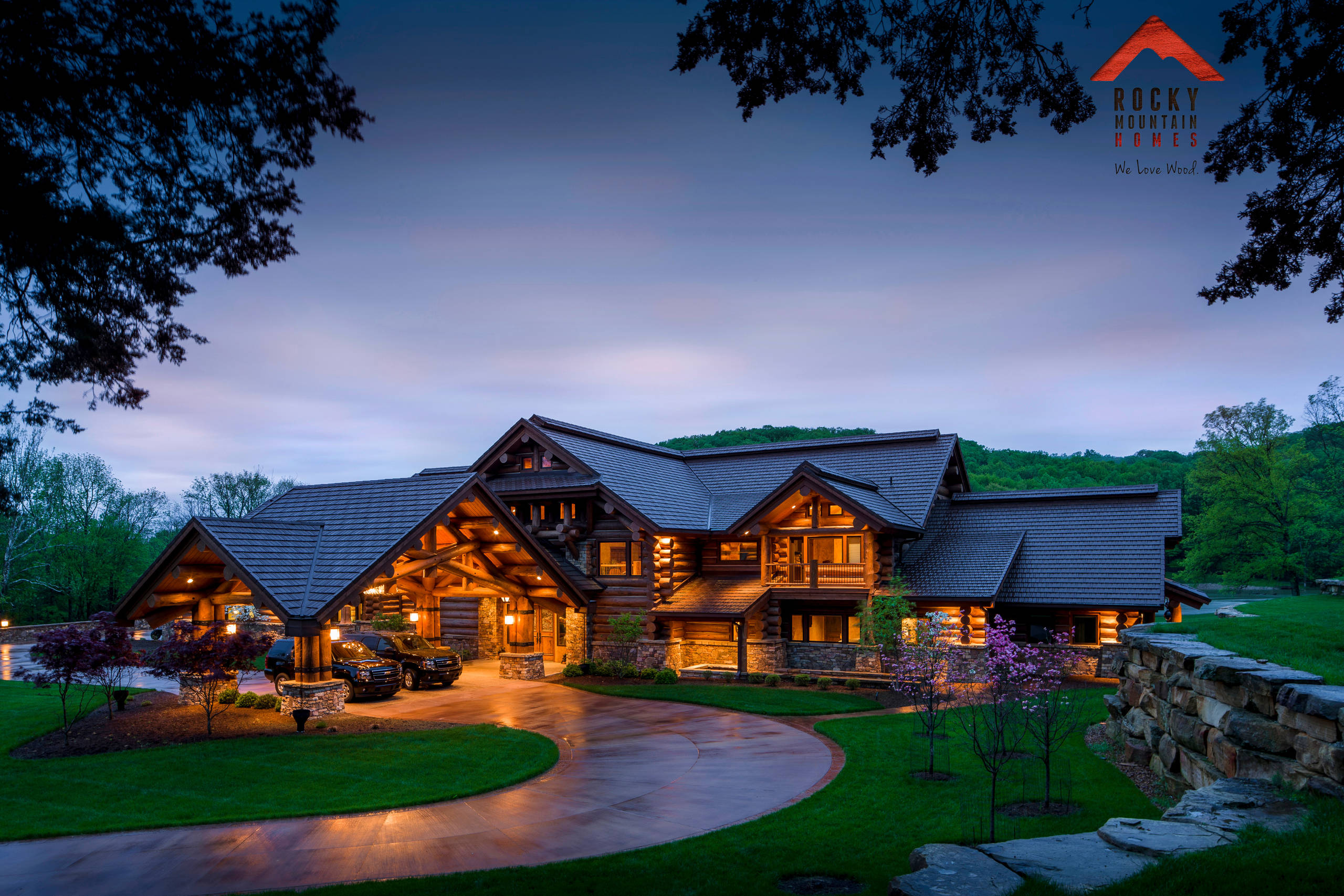 Lodge Style Living Rocky Mountain Homes Rustic Atlanta By Rocky Mountain Homes Rocky Mountain Log Homes Houzz