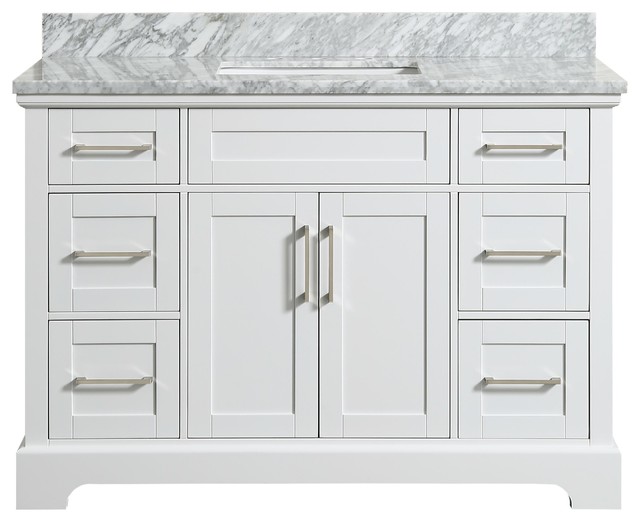 Henson White Bathroom Vanity With Marble Top Transitional Henson White Bathroom Vanity With Marble Top Transitional Vanities And Sink Consoles By Houzz
