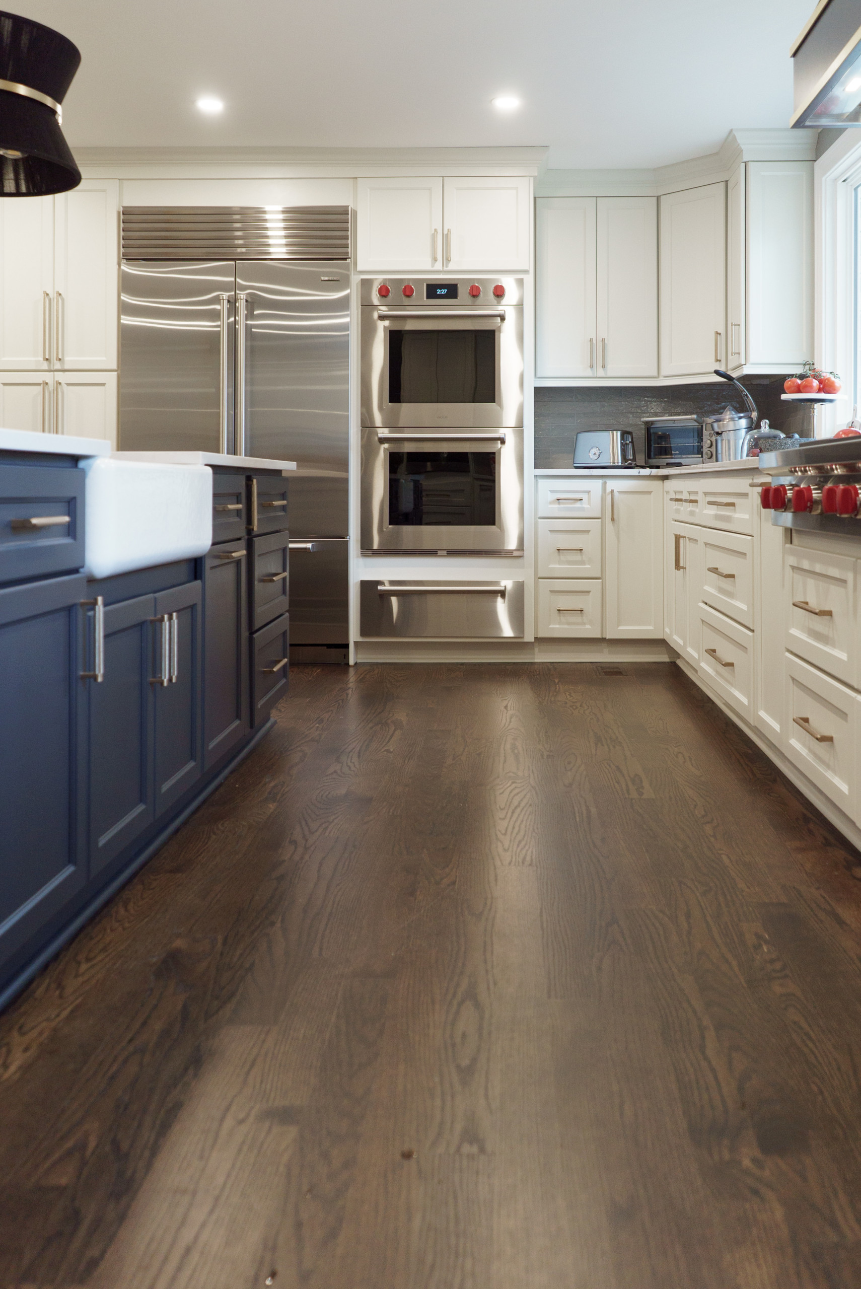 DUNWOODY Transitional kitchenw with Black and brass accents