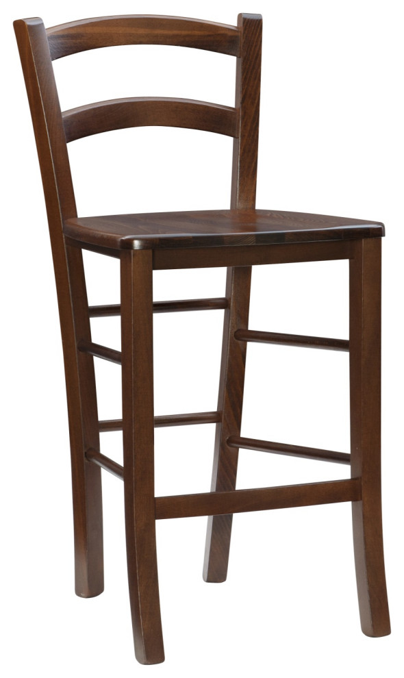 Emilo Counter Stool Walnut Set of 2 Contemporary Bar Stools And