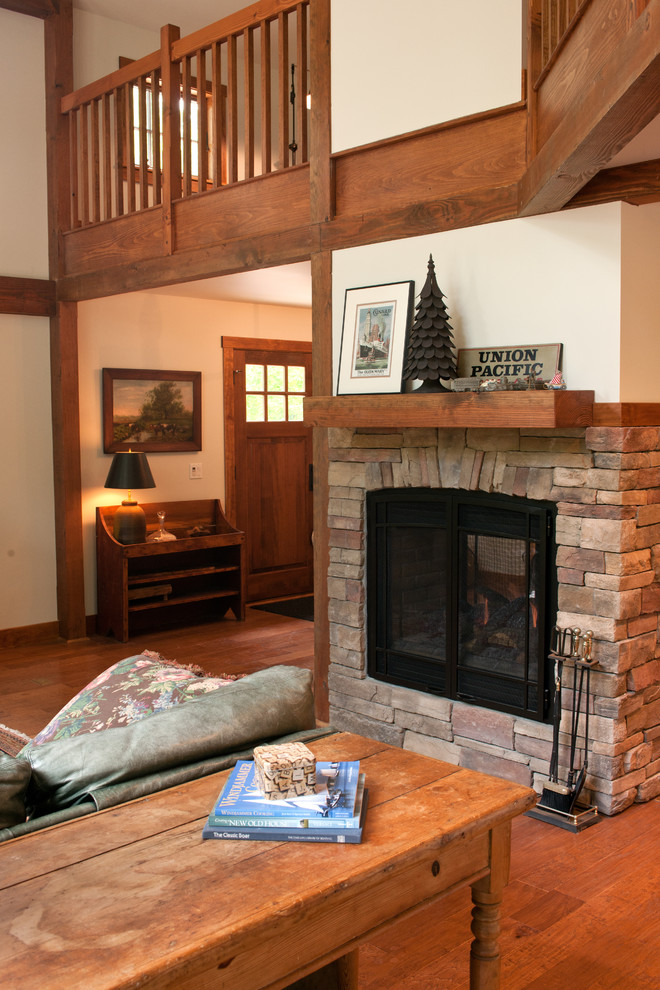 The Sawyer Post and Beam Barn Home Traditional Living Room