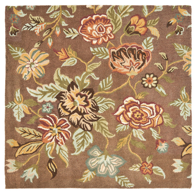 Blossom Hand Hooked Rug Brown Multi Contemporary Area Rugs By Blossom Hand Hooked Rug Brown Multi Contemporary Area Rugs By Safavieh