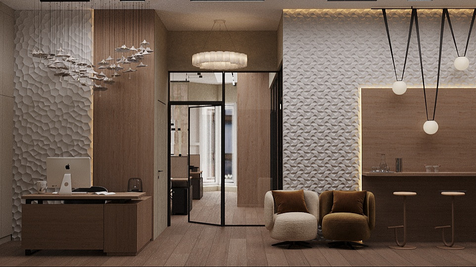 Природная органика для Кати Гордон: интерьер офиса в стиле ваби-саби