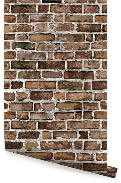 Brick Wallpaper, Peel and Stick - Traditional - Wallpaper - by Simple