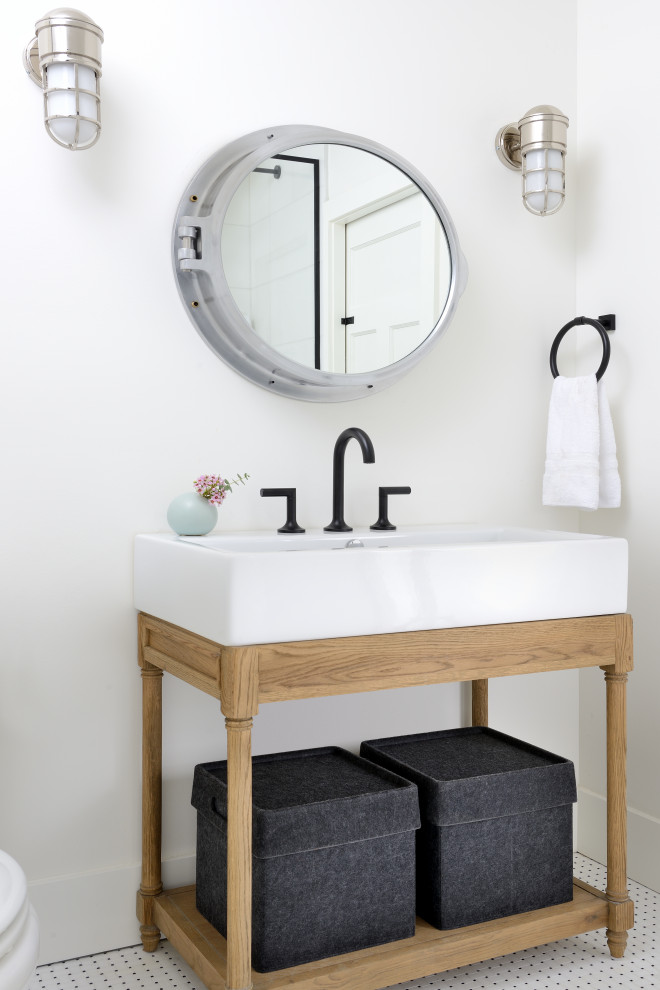 Contemporary powder room in Toronto.