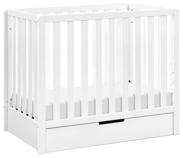 Carter's Colby 4in1 Convertible Mini Crib with Trundle in Gray and White Transitional