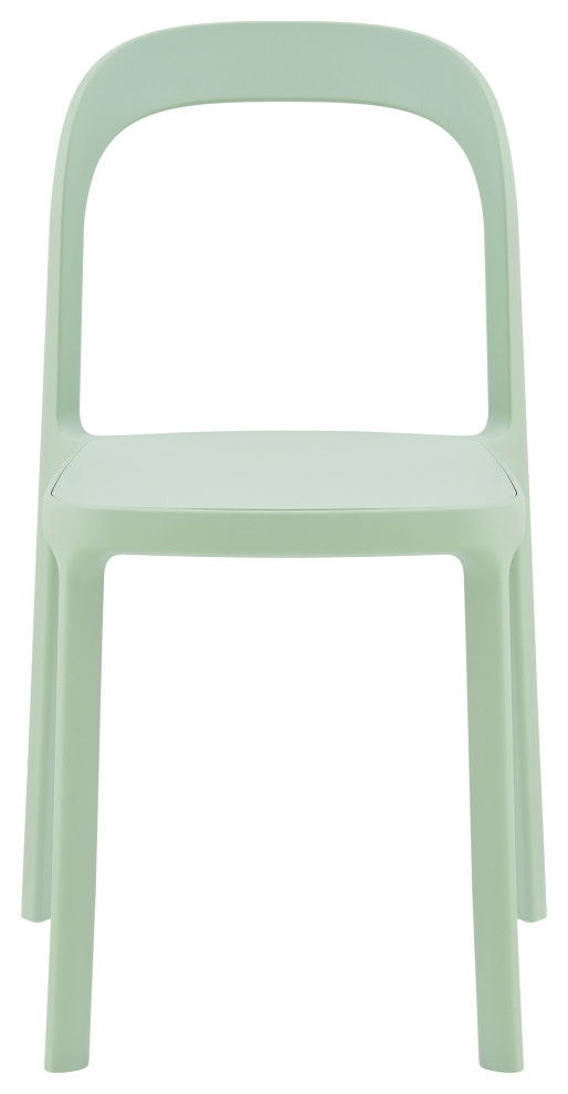 Lance Stackable Side Chair, Mint Polypropylene Set of 2 Modern