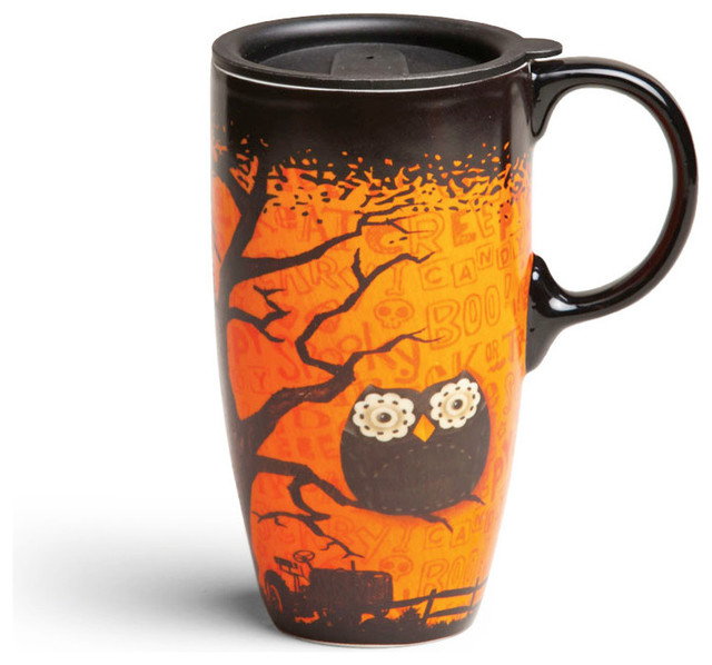 Happy Owl'oween Ceramic Coffee Travel Mug