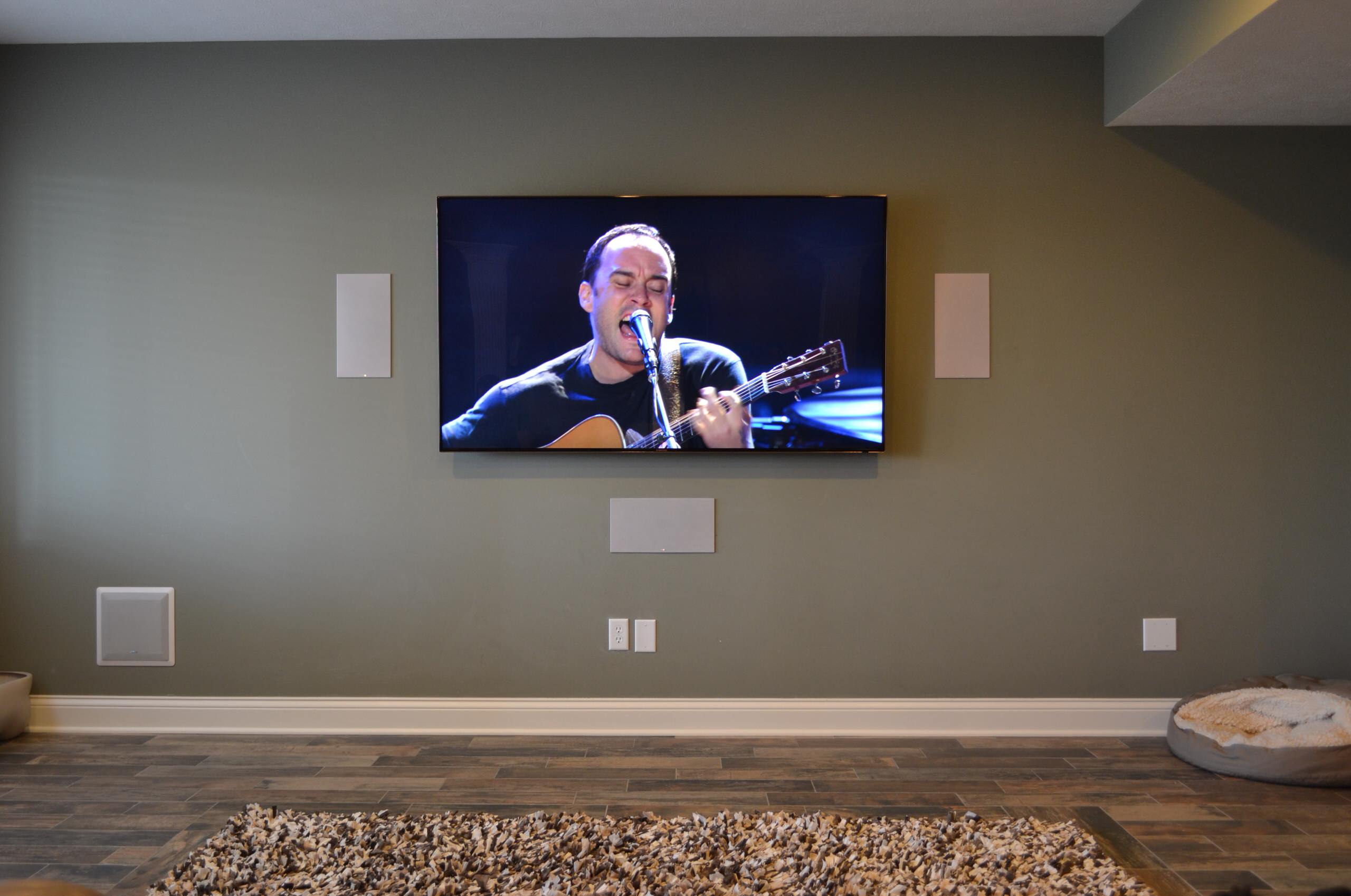 Noblesville, IN - 75" Mounted TV Panel & In-Wall Surround Sound