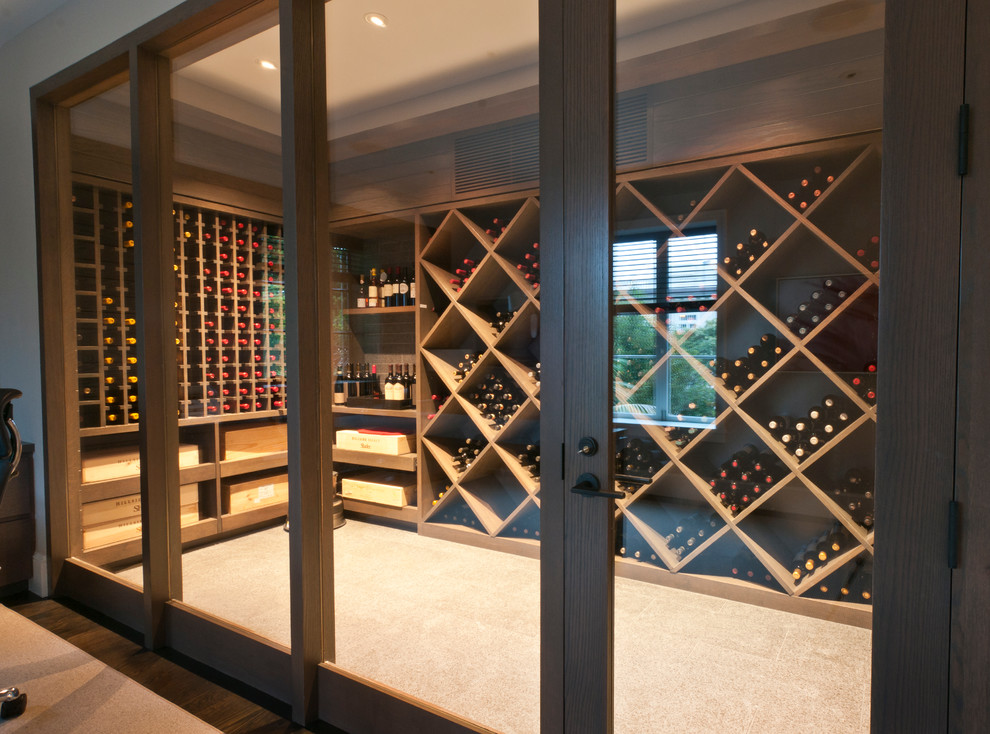 Design ideas for a modern wine cellar in San Francisco.
