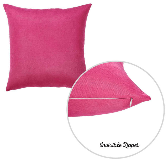 Set of 2 Fuchsia Pink Modern Square Throw Pillows - Contemporary ...