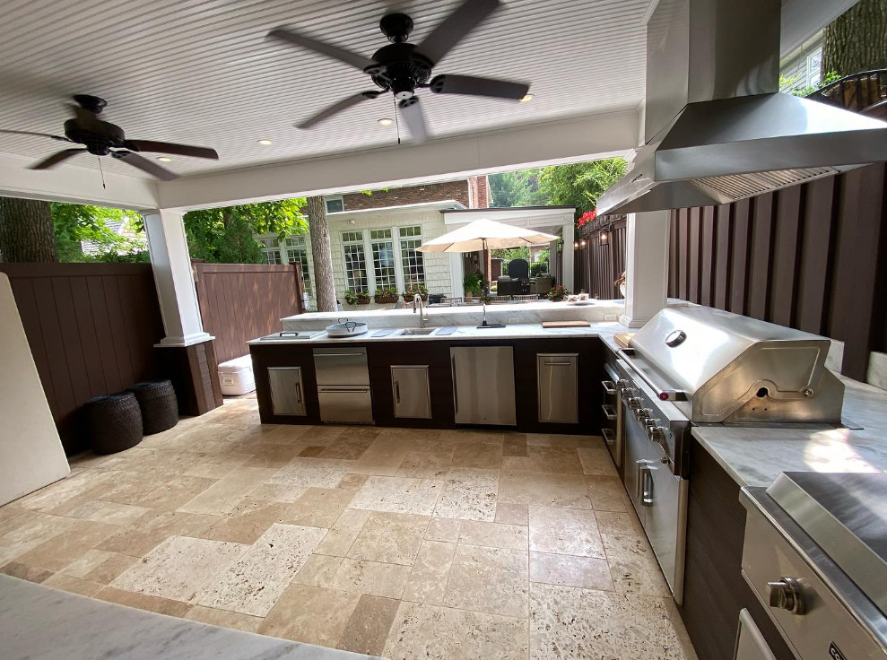 L Shaped Outdoor Kitchen