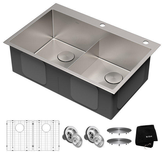 Kraus 33 Drop In 50 Kitchen Sink Stainless Steel Accessories Contemporary Sinks By Buildcom - Kraus Forteza Sink Accessories Kraus 33 Drop In 50 Kitchen Sink Stainless Steel Accessories Contemporary Sinks By Buildcom - Kraus Forteza Sink Accessories
