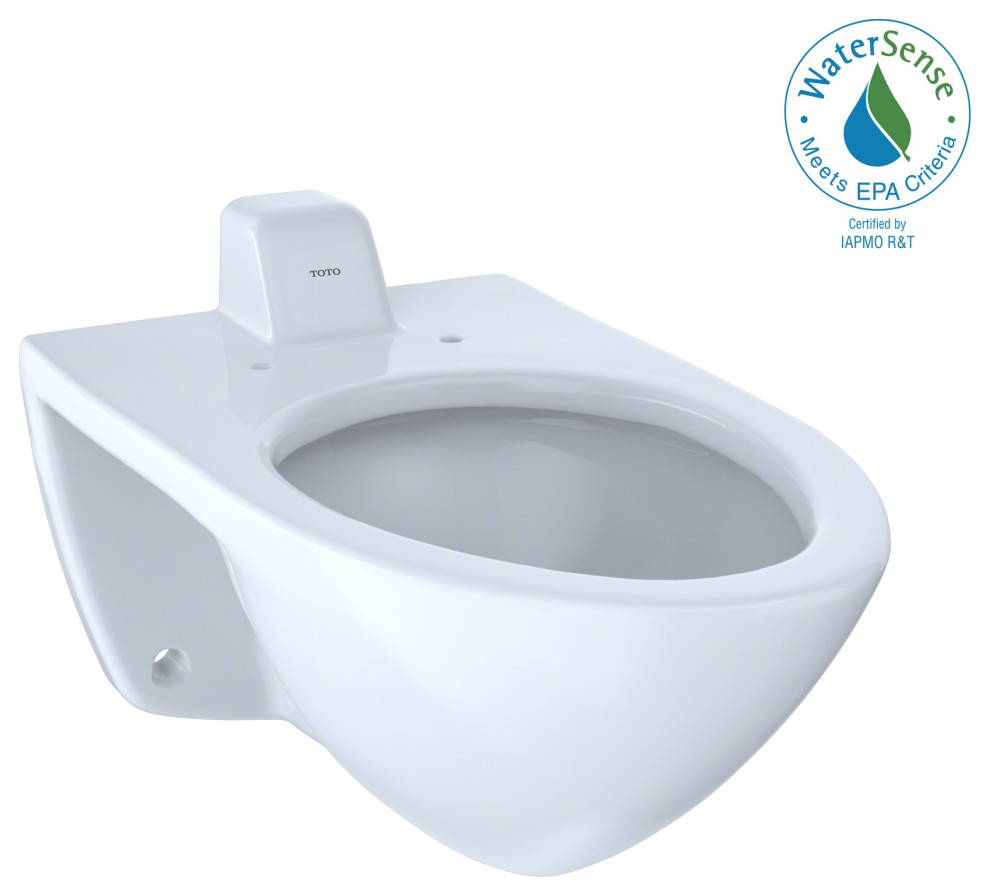 Toto Elongated Wall, Mounted Flushometer Toilet Bowl, Cotton White